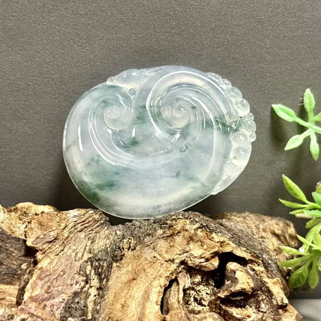 飘缅甸料飘花翡翠如意