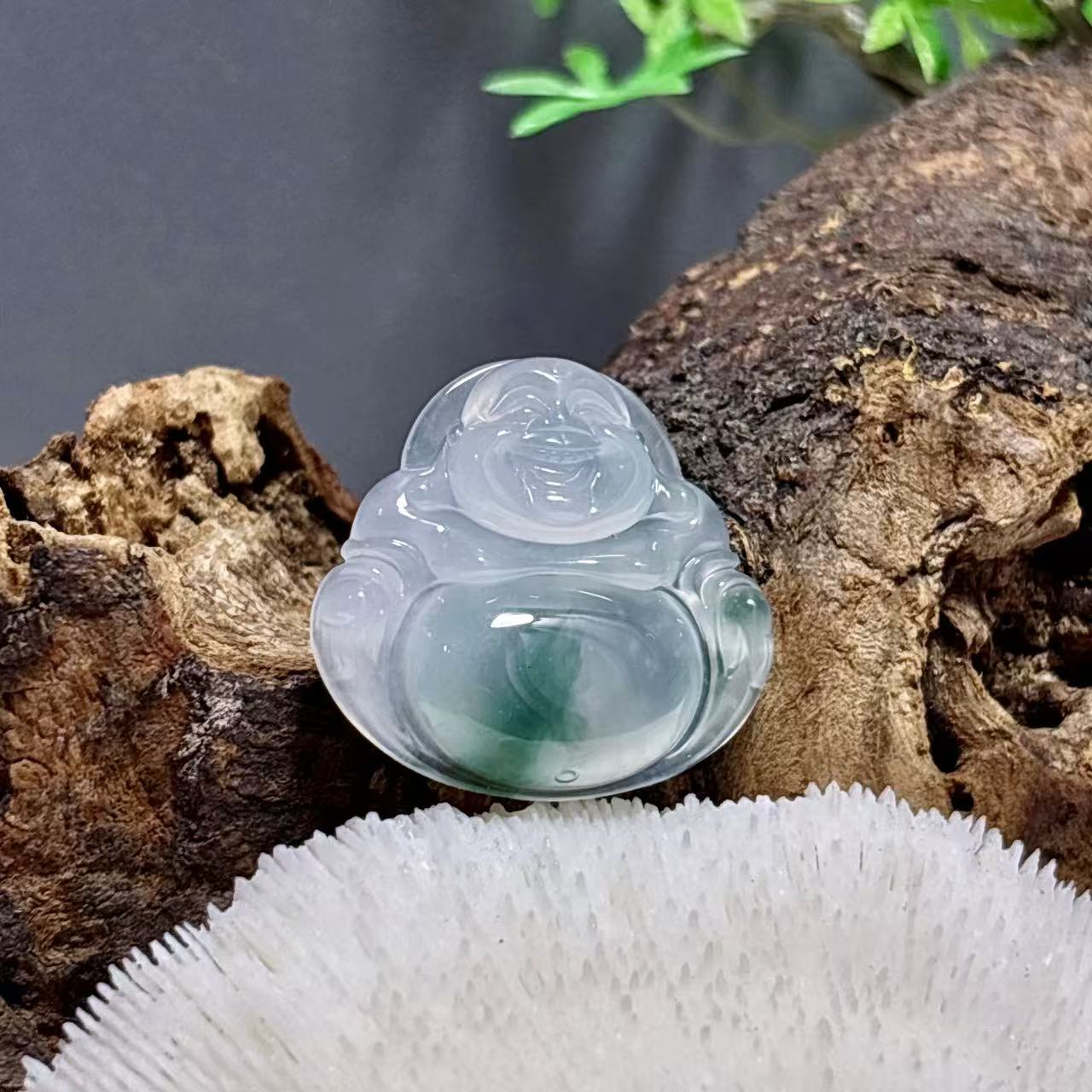 冰种飘花弥勒佛