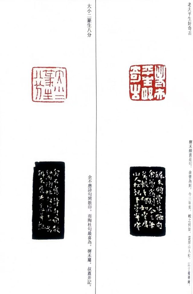 錢松篆刻作品:老夫平生好奇古;大小二篆生八分